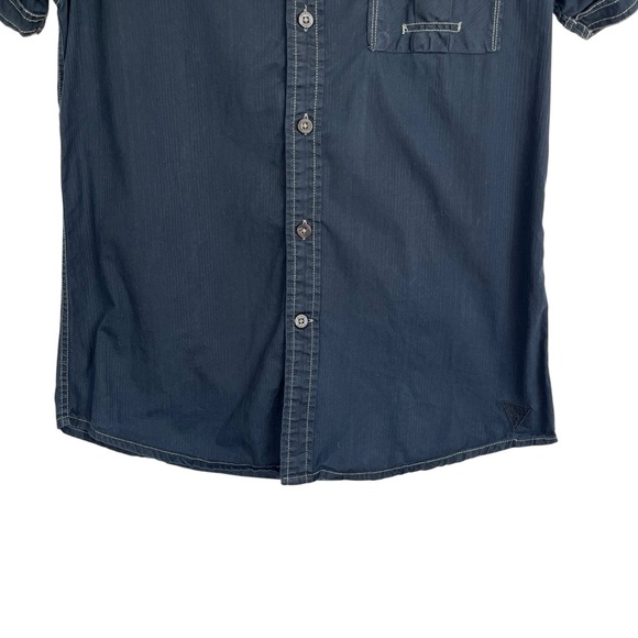 Vintage Men’s Y2K GUESS Dark Blue Casual Button Down Shirt 100% Cotton Small - Picture 5 of 9